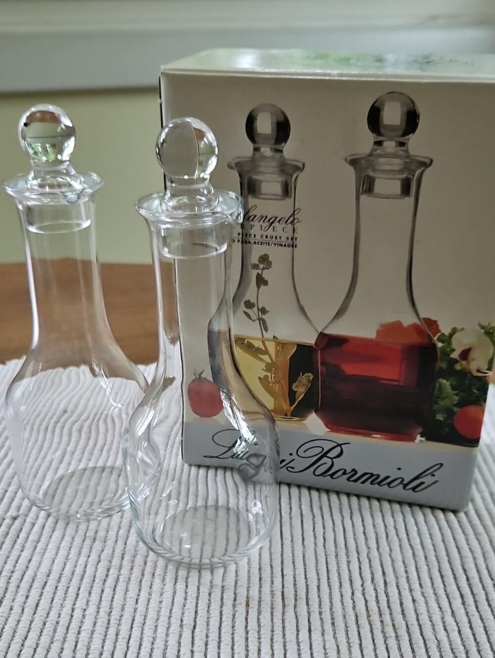 VTG Luigi Bormioli Michelangelo Crystal Oil & Vinegar Cruet Set with Box